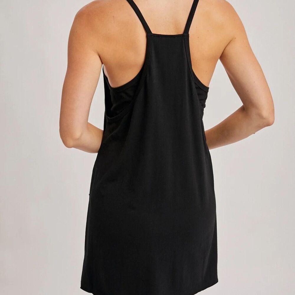 NWOT Black Built-in Shorts Romper Dress w Pockets Size L - Picture 2 of 8